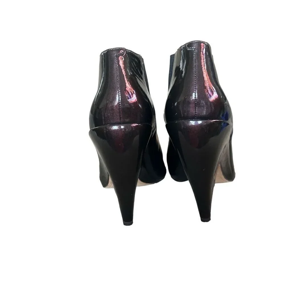Joan & David Daebby Brown Patent Ankle Boots Women’s Size 10